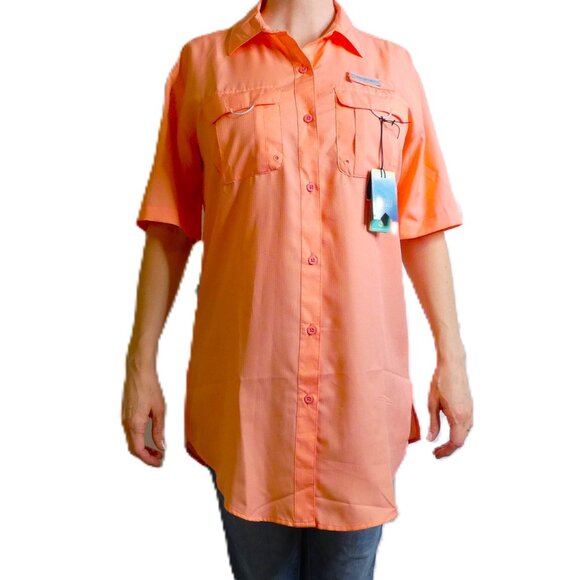 Ocean Coast Blouse Size S Coral Top Moisture Wicking UV Protection Fishing NWT - Picture 1 of 10